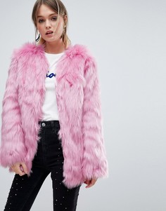 Шуба из искусственного меха Miss Selfridge - Розовый