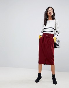 Юбка-карандаш с поясом ASOS Tailored - Красный