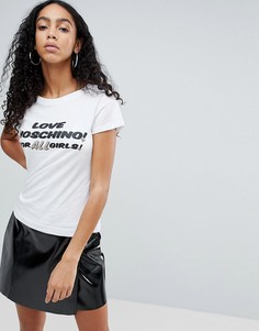Футболка с принтом For All Girls Love Moschino - Белый