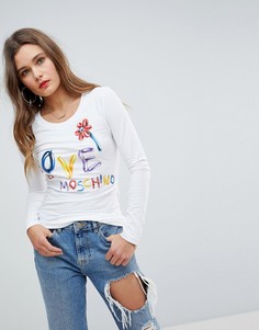 Лонгслив с логотипом Love Moschino - Белый