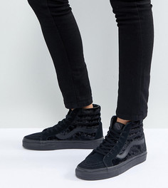 Черные бархатные кроссовки Vans Sk8-Hi Unisex - Черный