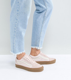 Розовые замшевые кроссовки Vans Old Skool - Розовый