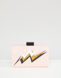 Клатч с мраморным эффектом ASOS - Розовый