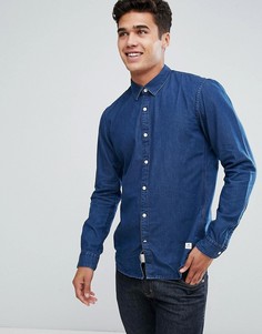 Джинсовая облегающая рубашка Tom Tailor - Темно-синий