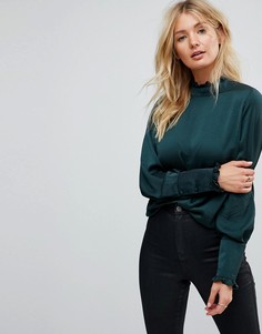 Блузка с высоким воротом ASOS - Зеленый