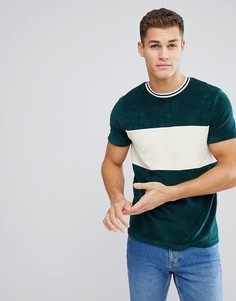 Зеленая футболка с контрастной вставкой ASOS - Зеленый