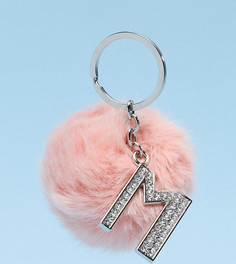 Эксклюзивный брелок для ключей с помпоном и буквой Skinnydip - Буква M - Мульти