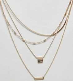 Ярусное ожерелье с цепочками ASOS CURVE - Золотой