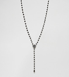 Черное ожерелье с бусинами Reclaimed Vintage эксклюзивно для ASOS - Серебряный