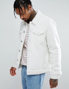 Серовато-бежевая куртка из искусственного меха в стиле вестерн ASOS - Бежевый