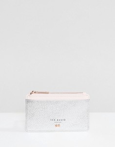 Фактурная кожаная визитница Ted Baker - Серебряный