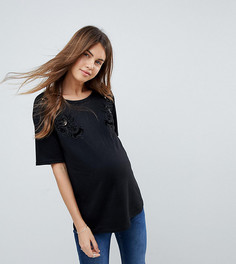 Топ с бархатной отделкой New Look Maternity - Черный