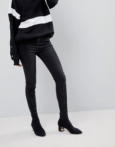 Черные джинсы скинни с отделкой New Look - Черный