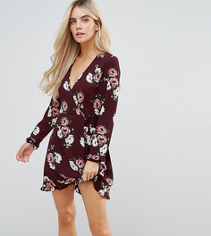 Платье с запахом и цветочным принтом Miss Selfridge Petite - Мульти