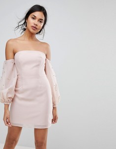Платье мини с открытыми плечами Keepsake - Розовый