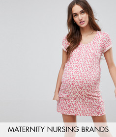 Ночная рубашка с принтом роз Mamalicious - Мульти Mama.Licious