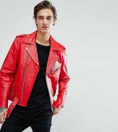 Кожаная байкерская куртка Reclaimed Vintage Inspired - Красный