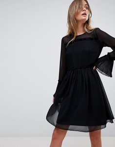 Сетчатое платье мини с оборками Vila - Черный