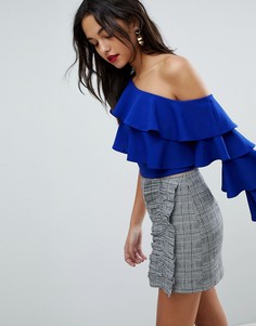 Укороченный топ на одно плечо River Island - Синий