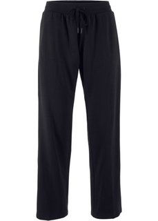 Брюки трикотажные с лампасами (черный) Bonprix