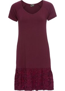 Платье с кружевной вставкой (темно-бордовый) Bonprix