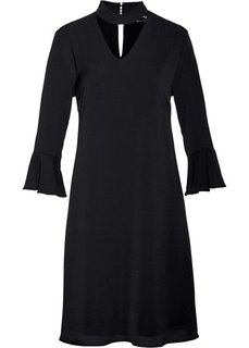 Платье с воланами (черный) Bonprix