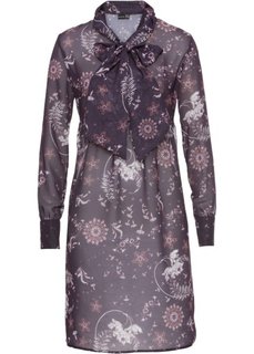 Платье (темно-коричневый с узором) Bonprix