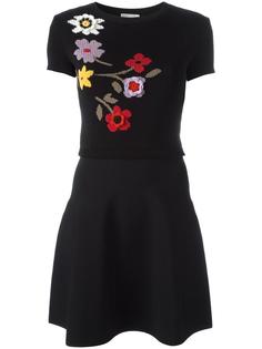 вязаное платье с цветочным рисунком Red Valentino
