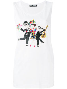 топ с принтом дизайнеров  Dolce &amp; Gabbana