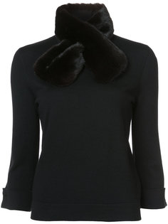 jumper with detachable fur collar Carolina Herrera