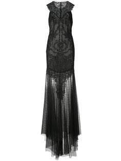 прозрачное платье с декором Monique Lhuillier