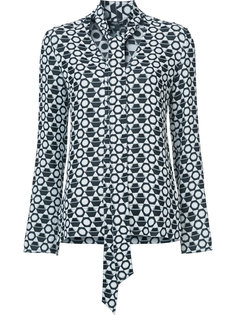 Long Sleeve V-Neck Scarf Neck Blouse Derek Lam