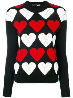 вязаный свитер с сердцами Love Moschino