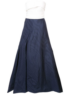 draped bodice gown Oscar de la Renta