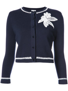 floral appliqué cardigan Oscar de la Renta