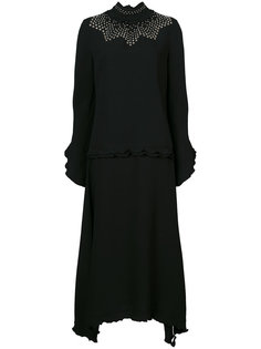 Studded Mock Neck Dress With Ruffle Detail Derek Lam
