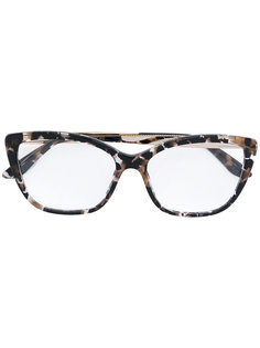 крупные очки с эффектом черепашьего панциря Dolce &amp; Gabbana Eyewear