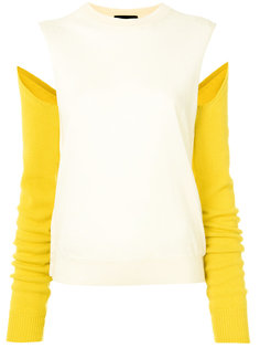 свитер колор блок с вырезами  Calvin Klein