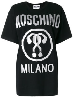 футболка с логотипом и принтом  Moschino