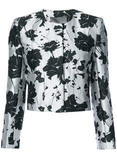 floral cloque jacquard jacket Monique Lhuillier