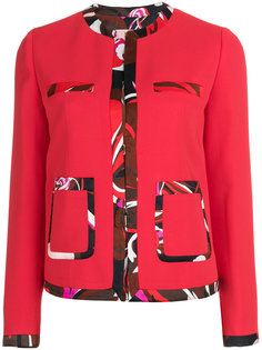 print-trim fitted blazer Emilio Pucci