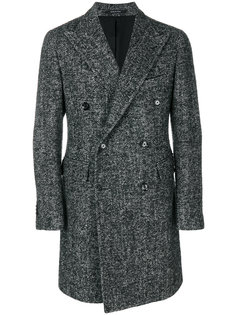 двубортное пальто с узором "елочкой" Tagliatore