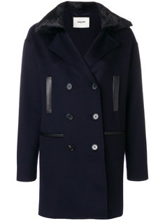 двубортное пальто с норковым мехом Max &amp; Moi