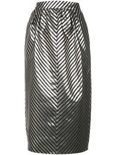 полосатая юбка с отделкой металлик  Monique Lhuillier