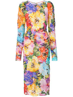 кружевное платье с цветочным принтом Monique Lhuillier