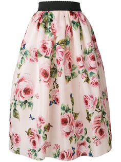 юбка с принтом роз Dolce &amp; Gabbana