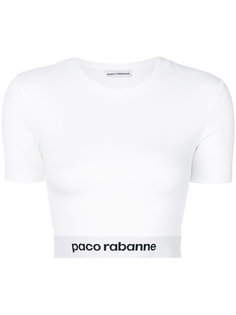 укороченный топ с логотипом  Paco Rabanne