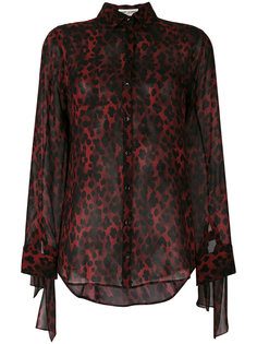 sheer leopard print shirt Saint Laurent