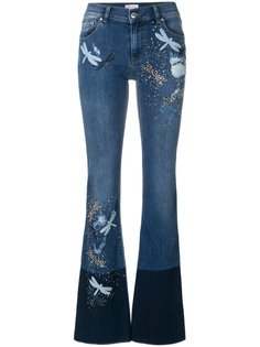 dragonfly patch bootcut jeans Red Valentino