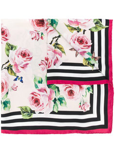 floral and stripe print scarf Dolce &amp; Gabbana
